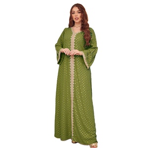 Robe Kaftan Longue à Manches Longues et Col en V, Respirante et Lisse, Abaya pour Femmes Musulmanes, Robe Africaine pour Femmes, Dubaï 2026 - Product Image 3