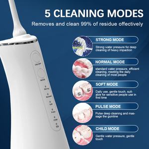 Irrigador Bucal Eléctrico Portátil Inalámbrico Blanco para Limpieza Dental con Chorro de Agua - Product Image 3