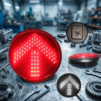 Feu de signalisation directionnel LED 300 mm, étanche IP65, certification CE, alimentation optionnelle 12-24 VDC ou 110-230 VAC