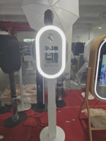 Machine Photobooth Portable pour Appareil Photo Reflex Numérique et iPad, Idéale pour Fêtes, Mariages, Équipement Publicitaire avec Anneau Lumineux
