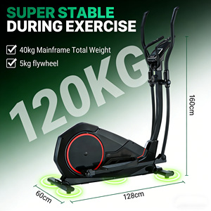 Vélo <span class=keywords><strong>elliptique</strong></span> magnétique manuel d'intérieur, équipement de fitness avec écran LCD et volant d'inertie interne de 5 kg - Product Image 6