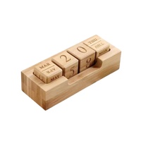 Personnalisable Faites Votre Propre Décoration de Bureau Festival Blocs Perpétuel Cube en Bois carré Petit Calendrier pour Décoration de Bureau