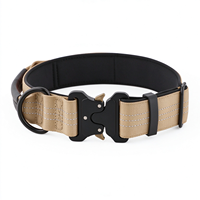 Collier tactique pour chien 3M réfléchissant, robuste, anti-traction, avec poignée de contrôle à dégagement rapide en métal, rembourré et réglable pour un contrôle renforcé