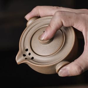 Tasse rapide en grès rétro japonais un pot et une tasse voyage personnel Portable bureau Kung Fu service à thé théière - Product Image 4