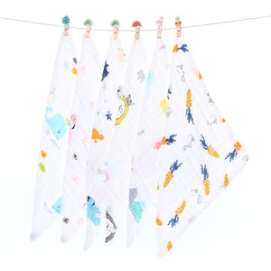 ผ้ากันเปื้อนเด็กทรงสามเหลี่ยม Qidou ขนาด 30x45 ซม. ผ้าฝ้ายแท้ 6 ชั้น ผ้าก๊อซความหนาแน่นสูง ผ้ากันน้ำลายสำหรับเด็กแรกเกิด ลายพิมพ์ - Product Image 5