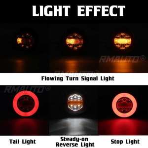 ไฟท้ายรถพ่วง LED 12 ดวง 24V ไฟเบรก ไฟเลี้ยวแบบไหล ไฟท้ายรถยนต์ รถบัส รถคาราวาน รถแคมป์เปอร์ รถบรรทุก รถแทรกเตอร์ - Product Image 2