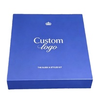 Boîte cadeau magnétique de luxe avec logo personnalisé et insert en carton floqué pour kit de coiffure, emballage cosmétique