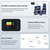 Smart Shunt Automotive Alternator Tester Digital LCD Display Current & LiFePO4 Battery Capacity Tester