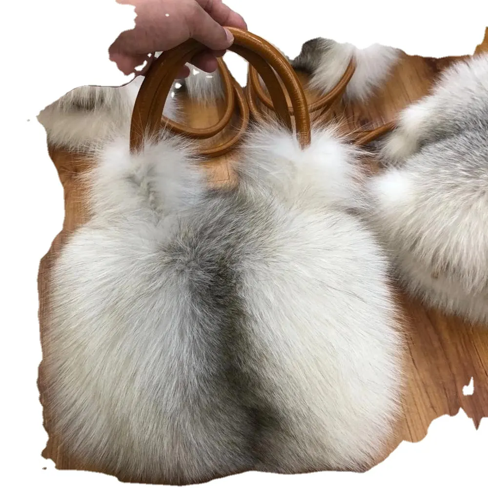 2022 Hot selling Fall And Winter Girls Mini Real Fox Fur Designers Purses And Handbags