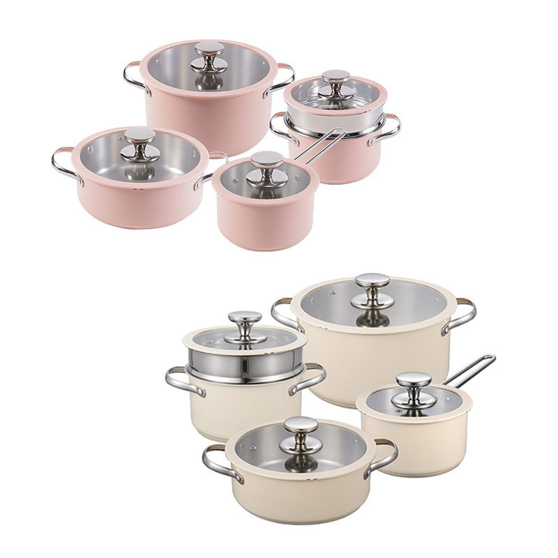 Yolecen 8-PCS Stainless Steel 304 Cooking Pot Set Modern Korean-style with Design Glass Lid Can Add logo · image 2