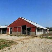 Establo para Ganado de Estructura de Acero Moderna y Duradera con Sistema de Enfriamiento por Nebulización para Regiones Tropicales y Temperadas, Establo Prefabricado Aislado para Vacas