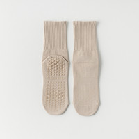 Nouvelle Arrivée Chaussettes de Yoga et Pilates Antidérapantes en Coton Transparent de Haute Qualité pour Femmes, Personnalisables, avec Revers Sportif