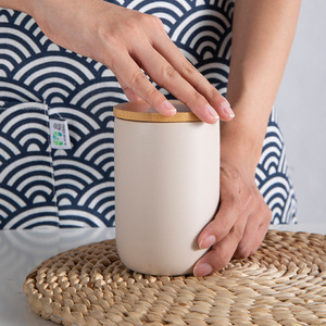 Tarros de cerámica blanca para cosméticos, contenedor de Café, contenedor de alimentos, almacenamiento de cerámica con tapa de bambú Natural y cajas - Product Image 2