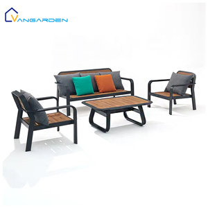Ensemble <span class=keywords><strong>de</strong></span> mobilier <span class=keywords><strong>de</strong></span> <span class=keywords><strong>jardin</strong></span> contemporain et moderne pour terrasse, avec structure <span class=keywords><strong>en</strong></span> <span class=keywords><strong>aluminium</strong></span>, résistant à l'eau et dossier <span class=keywords><strong>en</strong></span> bois composite écologique - Product Image 1