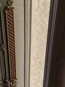 Modanatura Decorativa in PU OB-2101 con Motivo Geometrico a Quadrati Piccoli e Linee a Corda Intrecciata - Product Image 3