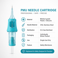 Aiguilles de cartouche PMU à poignée en silicone pour les écoles de maquillage permanent : vibrations réduites, implantation propre