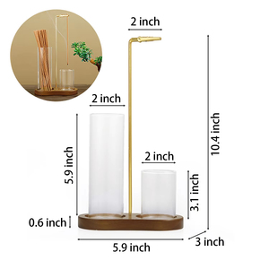 Vente en gros de porte-cendres en verre personnalisé à double fonction, résistant aux cendres, avec support pour bâtonnets, pour la méditation, le yoga et l'utilisation en intérieur - Product Image 2