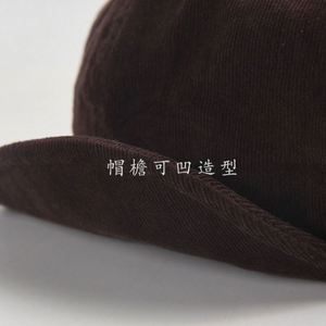 หมวกเบเร่ต์ผ้าลูกฟูกแบบใหม่ประจำฤดูใบไม้ร่วง-ฤดูหนาวปี 2024 สำหรับผู้หญิง สไตล์วรรณกรรมย้อนยุค แฟชั่นหมวกทรงนิวส์บอย ปีกหมวกพับได้ ดีไซน์โดดเด่น ให้ความอบอุ่น เหมาะกับการแต่งตัว - Product Image 3