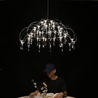 Ciel dôme parapluie lustre en cristal luciole étincelle boule Restaurant lampe Art créatif Design sens lampe de Table ronde