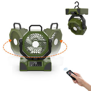 Ventilador exterior recargable F14, batería de 10000mAh, Banco de energía USB Dual, luz LED, rotación de 360, resistente a la intemperie, 3 opciones de montaje - Product Image 5