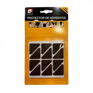 Erp Paquete de 12 Almohadillas Triangulares para Patas de Mesa, 25x25 mm, Adhesivas, Protectoras, de Fieltro Marrón, Modelo 07710 - Product Image 1