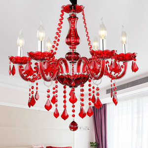 Lampadari a Sospensione in Vetro Colorato a Forma di Ramo Rosso Illuminazione di Lusso per Sale da Banchetto Lampadari in Cristallo Decorativi Moderni per Soggiorno - Product Image 5