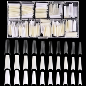 KADS 500Pcs No Crease French <b>Nail</b> Tips Full Cover <b>Nails</b> Artificial Acrylic False <b>Nail</b> Tips Press On Manicure Tool Reusable - Product Image 1