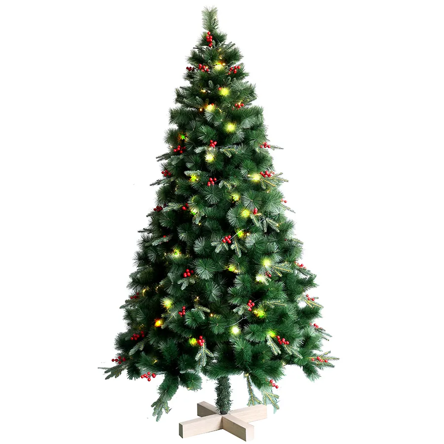 Qianghao-Xmas Customized Navidad Noel 6ft 7ft 8ft PE PVC Snowy Artificial Christmas Tree Pre-lit Christmas Tree With Ornament