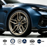 Jante de voiture – Alliage d'aluminium forgé, nouveau design à cinq branches profondes, finition Hyper Black Mesh