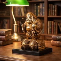 Statue de Bouddha Mahakala Maha Jia Lu à trois faces en laiton et cuivre, style tibétain antique, Fengshui, 21 cm, moulée, vente en gros