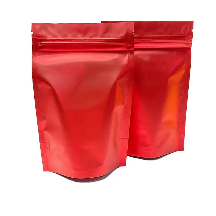 उच्च गुणवत्ता रंग मैट धातु एल्यूमीनियम पन्नी खड़े हो जाओ पाउच Resealable ज़िप ताला Mylar खाद्य पैकेजिंग बैग