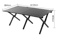 Table de camping pliable moderne en acier au carbone de haute qualité, table de barbecue imperméable pour repas en plein air