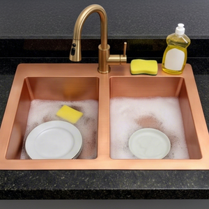 Fregadero de granja de cobre elegante con detalles rústicos, perfecto para interiores de inspiración rústica y vintage modernos - Product Image 3