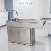 Table d'opération vétérinaire OSCAT ET-9, équipement vétérinaire, acier inoxydable 304, table multifonctionnelle pour procédures vétérinaires pour hôpital vétérinaire