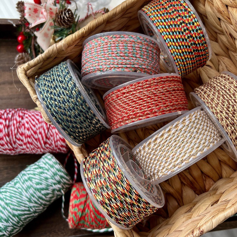 CSFY 2023 Christmas Ribbon for Packing Box Cake Flowers Dress Clothes Hemp Packaging Rope Gift Ribbon Other Party Decorations