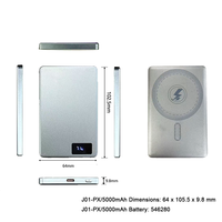 Batterie externe magnétique ultra-fine 22,5 W 5000 mAh 10000 mAh compatible avec iPhone, chargeur sans fil portable rapide 5000 mAh, logo personnalisé