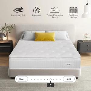 <span class=keywords><strong>Matelas</strong></span> <span class=keywords><strong>hybride</strong></span> King Size avec système de ressorts doubles, mousse haute densité, emballage sous vide - Product Image 2