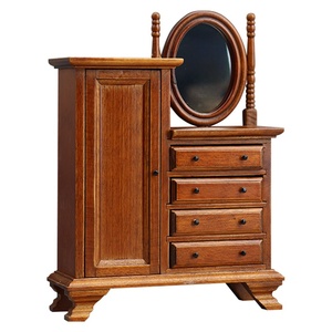 Armadio Guardaroba in Stile Europeo in Miniatura 1:12 per Casa delle Bambole, Scenografia in Micro Paesaggio, Ornamenti per Scenari di Gioco con Cibo, in Legno - Product Image 6