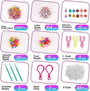 Machine à tricoter 40 grilles 2500 <span class=keywords><strong>élastique</strong></span>s arc-en-ciel, jouet éducatif DIY <span class=keywords><strong>pour</strong></span> enfants de 7 à 14 ans, <span class=keywords><strong>bracelet</strong></span> arc-en-ciel en matériau TPE/TPR - Product Image 2