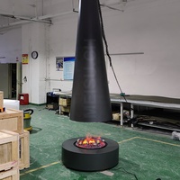 Cheminée suspendue décorative MEISU.CH avec flamme artificielle pour hôtel, effet feu réel, idéale pour la décoration intérieure