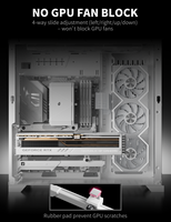 Penyangga Kartu Grafis upHere GL7 ARGB Zinc Alloy Slide Rail Design Anti Sag Adjustable, Mendukung RTX 5090, Penyangga GPU Anti Sag untuk Casing PC