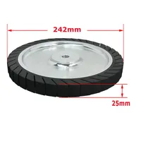Bande abrasive 1"x30" et roue de polissage centrifuge extensible 242x25mm en caoutchouc pour meuleuse d'établi