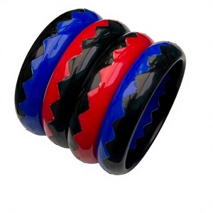 Nueva Pulsera de Resina Zigzag Vintage para Mujer, Brazalete Hecho a Mano en Estilo Ángel Clásico para Ocasiones Navideñas, Artesanía al por Mayor - Product Image 3