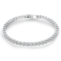 Bracelet tennis en diamant de laboratoire taille princesse, design moderne, clarté HTHP VVS, plaqué or 18K/9K/PT950/S925, pierres latérales 0,023 ct