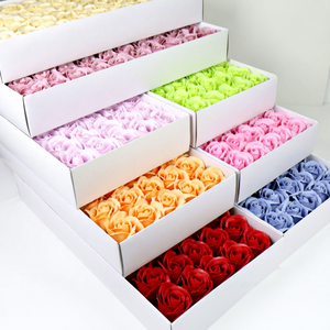 Roses en mousse de 7 cm, 50 pièces, fleurs artificielles à 3 couches, décoration pour la maison, mariage, fête, Saint-Valentin, <span class=keywords><strong>rose</strong></span> de simulation, cadeau de fête - Product Image 1