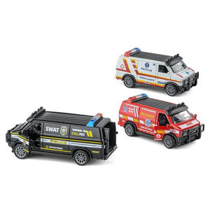 Vente chaude 1:32 tirer vers l'arrière en alliage modèle de voiture ensemble modèle de voiture camion de pompiers <span class=keywords><strong>ambulance</strong></span> voiture de police jouet moulé sous pression - Product Image 1