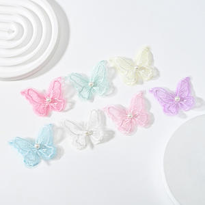 All'ingrosso doppio strato tessuto rosa farfalla nero Organza 3d farfalla ricamo <span class=keywords><strong>Applique</strong></span> per abbigliamento abito da ballo - Product Image 4