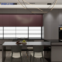 Hôtel Villa de luxe Design tout-en-un Ensemble complet d'armoires de cuisine modernes Plan de design d'intérieur 3D