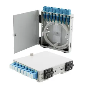 Caja fibra optica metalica 8 serat SC/ST Simplex o 8 LC Duplex cajas de terminacion de fibra
