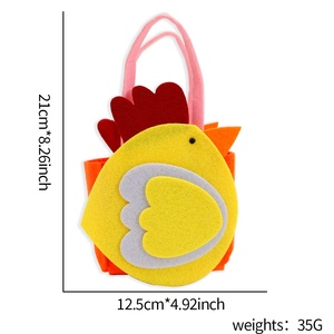 Conejito de Pascua de mano huevo pollito motivo fieltro bolso creativo DIY nueva bolsa de dulces cierre abierto Unisex para decoraciones de fiesta de niños - Product Image 1